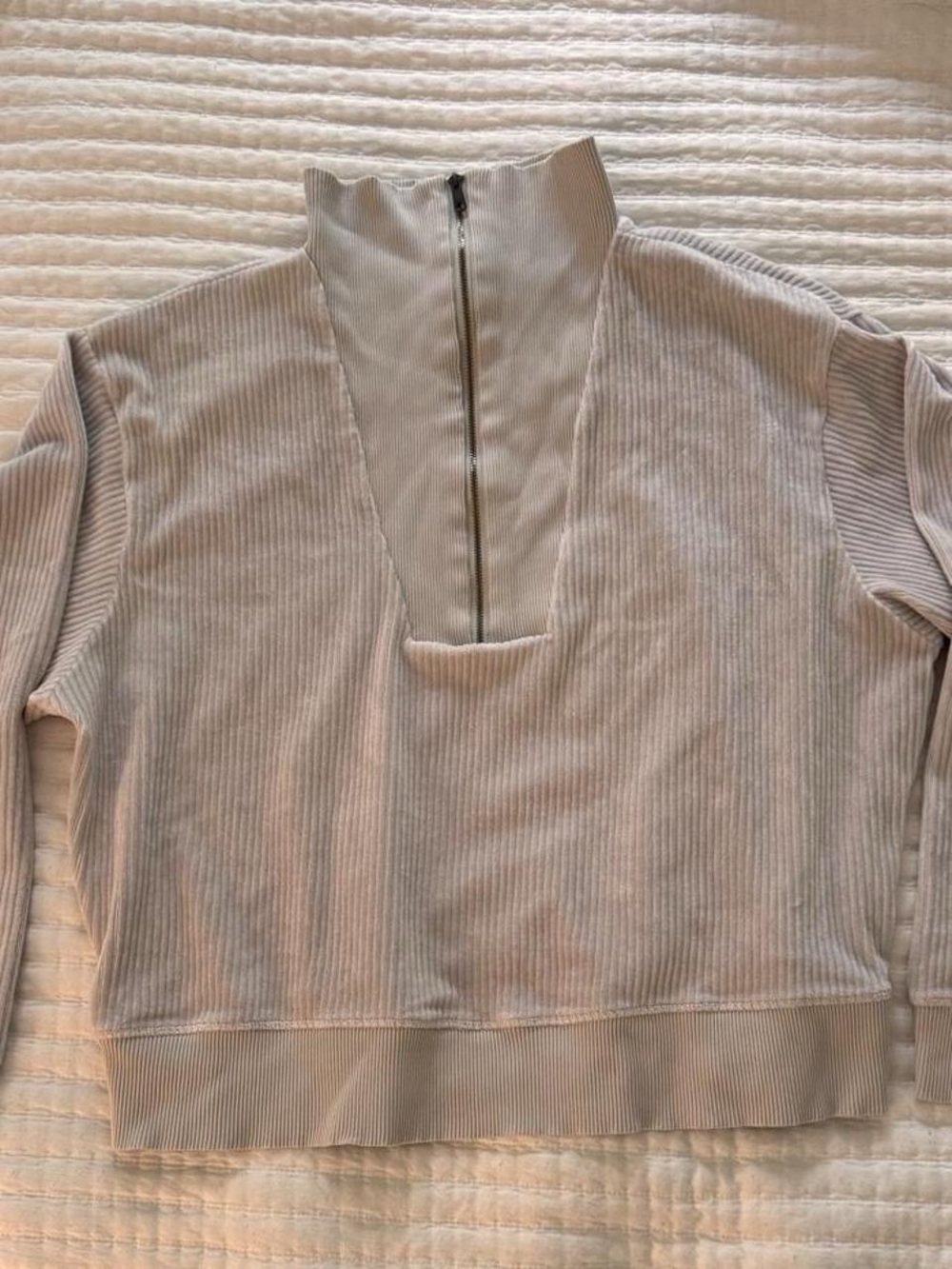 Universal Thread cream ribbed quarter-zip pullover- Size XXL